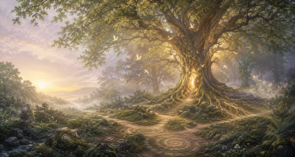 Fantasy image of an ancient tree