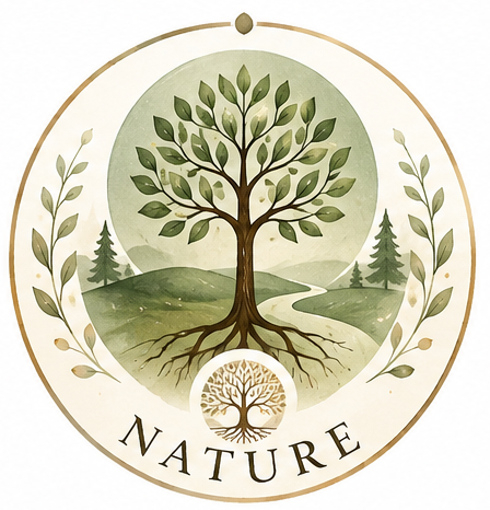 Image of a tree with the word nature written underneath