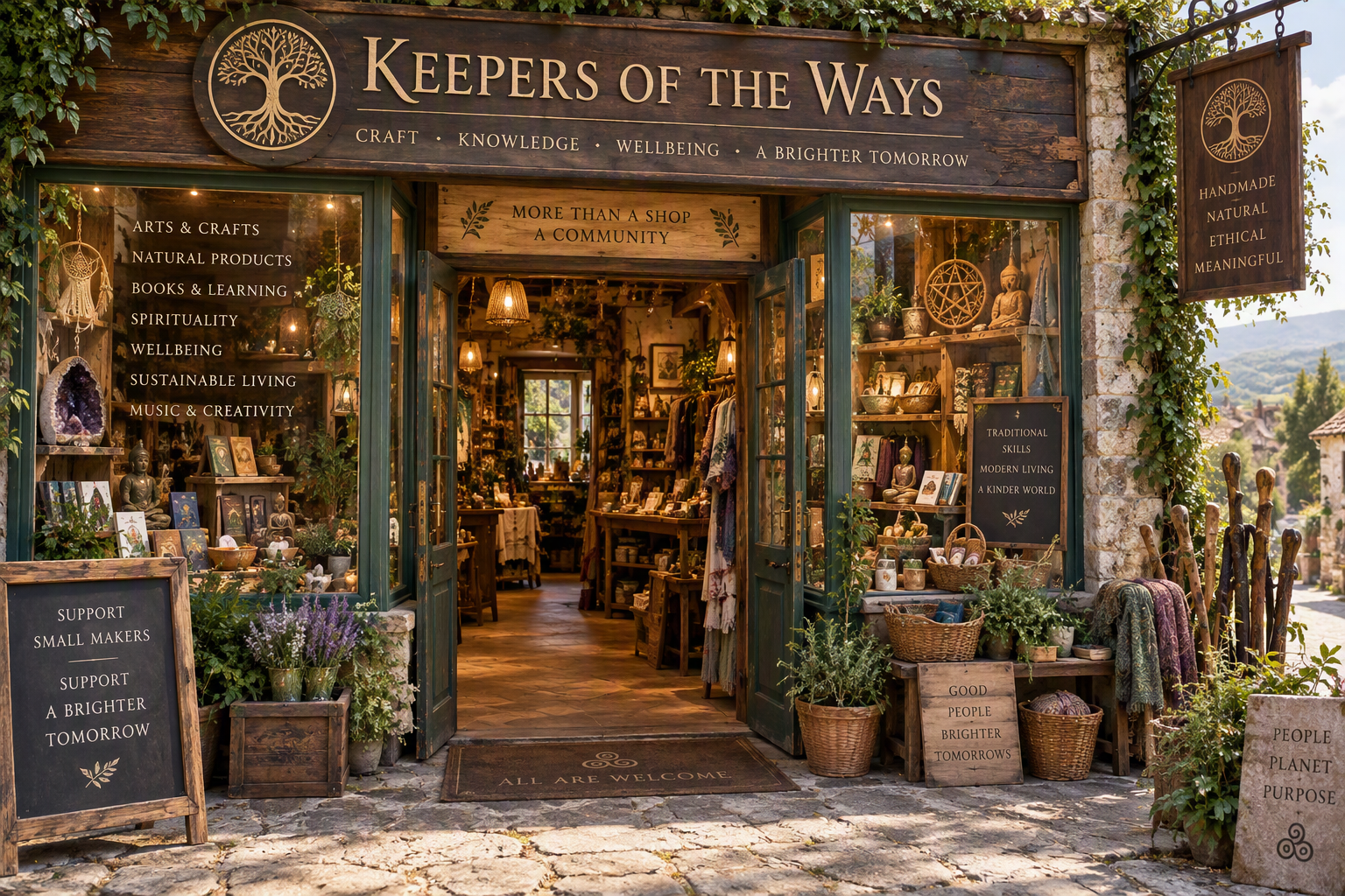 Photo of a shopfront that sells all kinds of wellness and weird and wonderful items